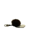 Porte clefs Zébra coeur avec  pompon fourrure recyclée