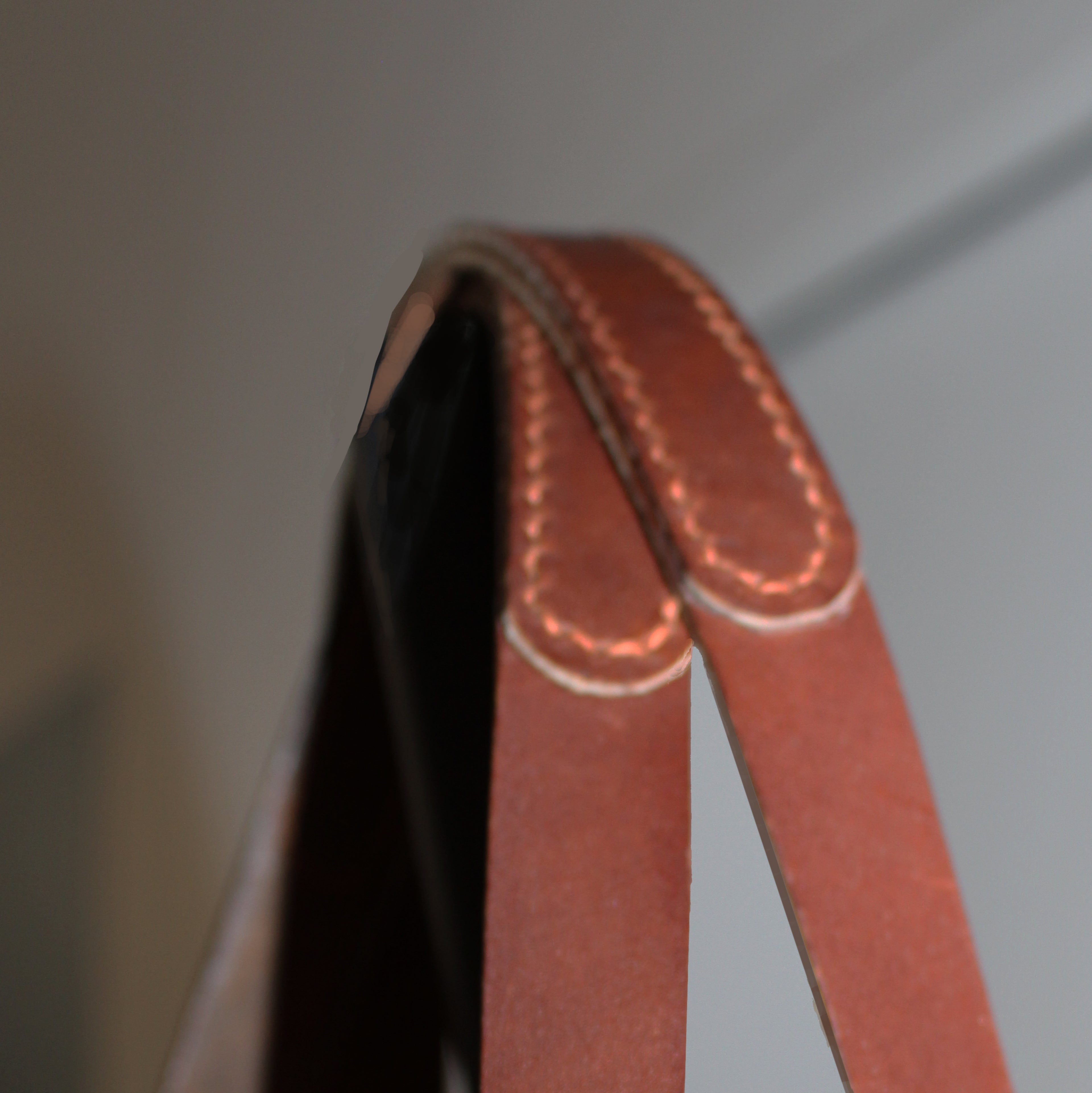 Saphir Tote bag design en toile recyclée bicolore avec poche en cuir bordeau texturé